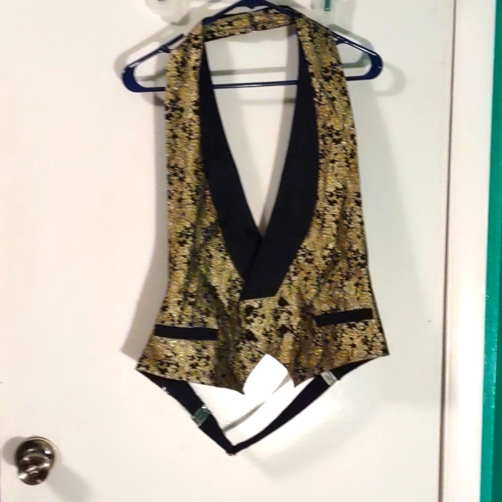 Gold backless dealer's vest